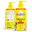 PetJesty 순수한 오메가 3 개 오일 & 고양이 26.39oz - 오메가 3 스킨 & 코트 지원 - 애완 동물을위한 액체 식품 보충 - 합동 기능, 면역 및 심장 건강, 비 물고기 기름 개 및 고양이를위한 Vegan 애완 동물 + DHA