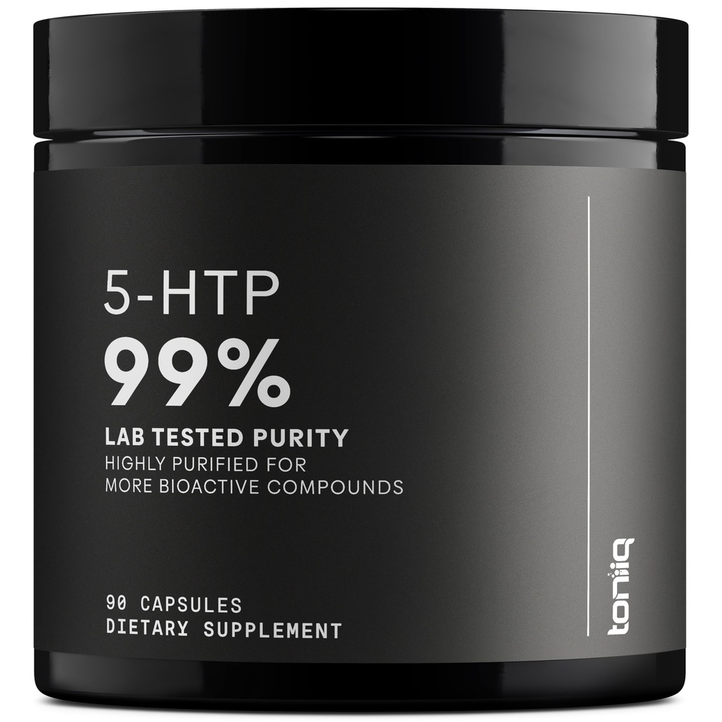 Toniiq 매우 고강도 5HTP 캡슐 - 99% + 높은 순화 및 생물 가능 - 12 : 1 농축 추출물 - 200mg - 90 Veggie 캡슐