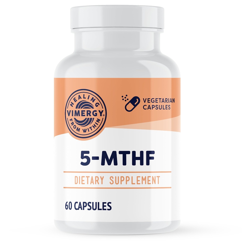 Vimergy 5-MTHF 캡슐 – 60 서빙 (1 캡슐/세빙) 8500mcg L-Methylfolate Glucosamine 및 500 mcg 비타민 B12 보충 – 여성과 남성 Vegan 5 mthf (60 ct)를 위한 유효한 Folate 보충교재