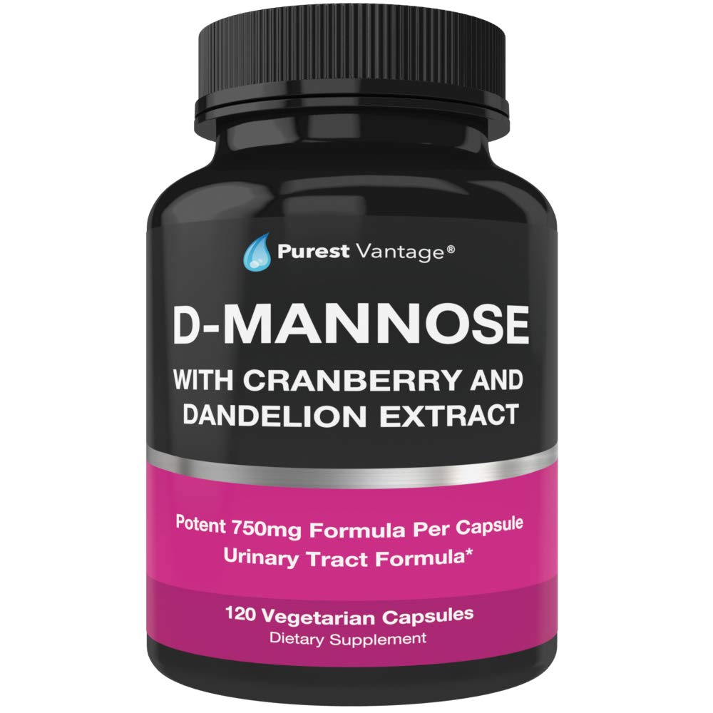 모자 당 600mg D-Mannose 분말을 가진 D Mannose 캡슐 - Bladder, Urinary Tract 및 UTI 지원 - 120 Veggie 모자에 원조에 추가된 Cranberry와 Dandelion 추출물