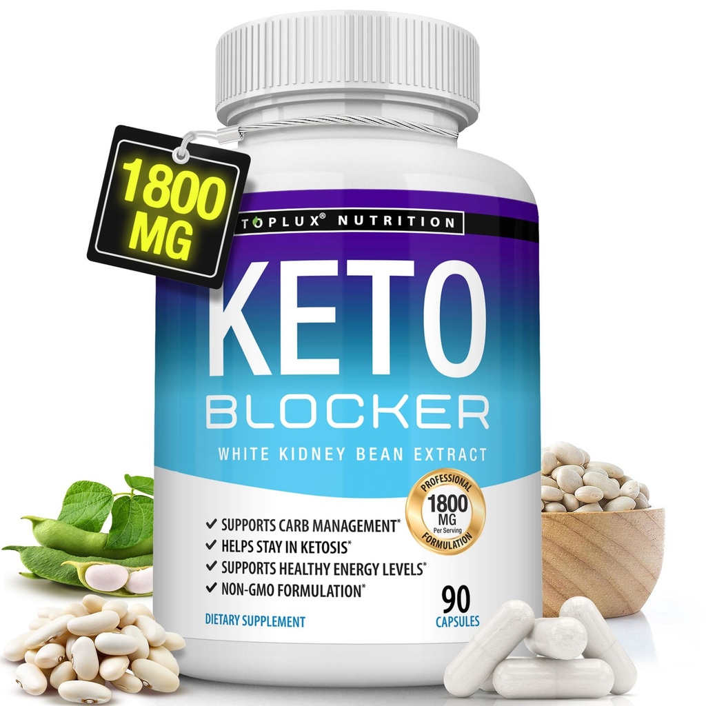 Toplux Keto 차단제 알약 백색 신장 콩 추출물 - 1800 mg 자연적인 Ketosis, 지원 Keto 다이어트, 남자 여자를 위해, 90의 캡슐, 보충교재