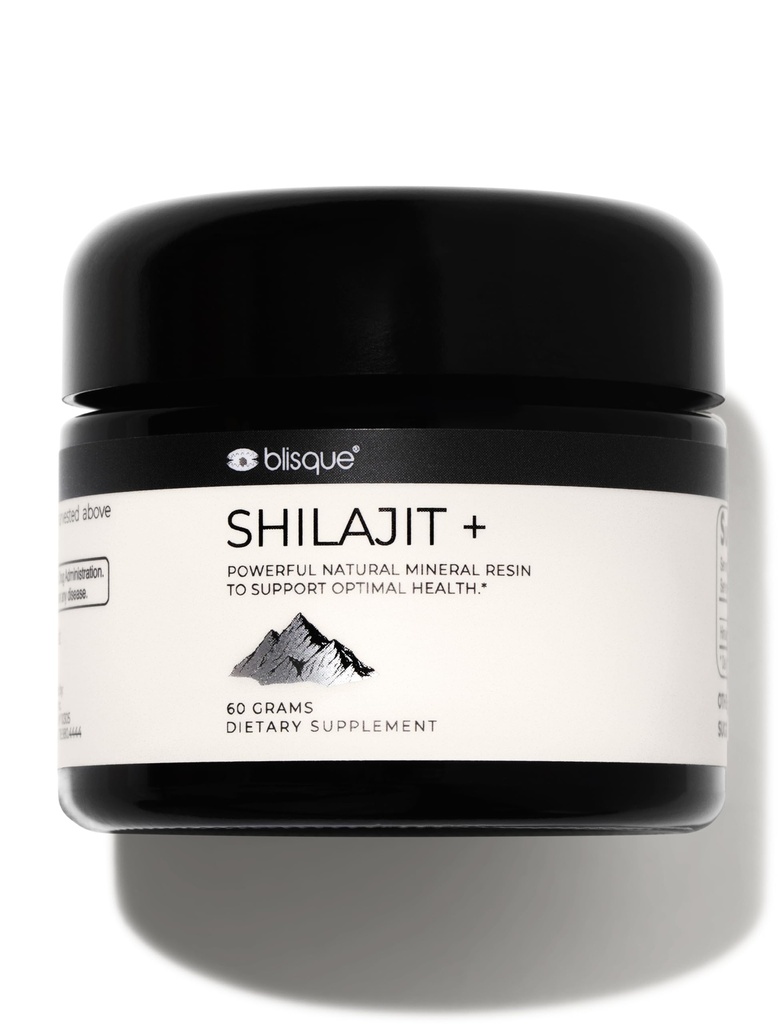 Blisque – 순수한 Himalayan 유기 Shilajit 수지 보충교재 | 정통 자연적인 | 황금 급료 A | 포함 Fulvic 산과 추적 무기 | 60 그램