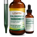 Lovita Chlorophyll 액체 강하, 높은 효능 120 mg / mL, 병 당 7,200 mg, 천연 에너지 부스터 & 면역 지원, 내부 탈취제, 피부 건강, Vegan & 비 GMO, 민트 맛, 60 서빙 2 Oz