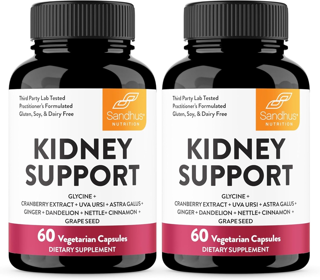 Sandhu 's Kidney Cleanse Detox & Repair Support Supplement for Men and Women | 크랜베리 추출물 | 지원 Kidney & Urinary Tract Health | 60 채식 캡슐 (팩 2)