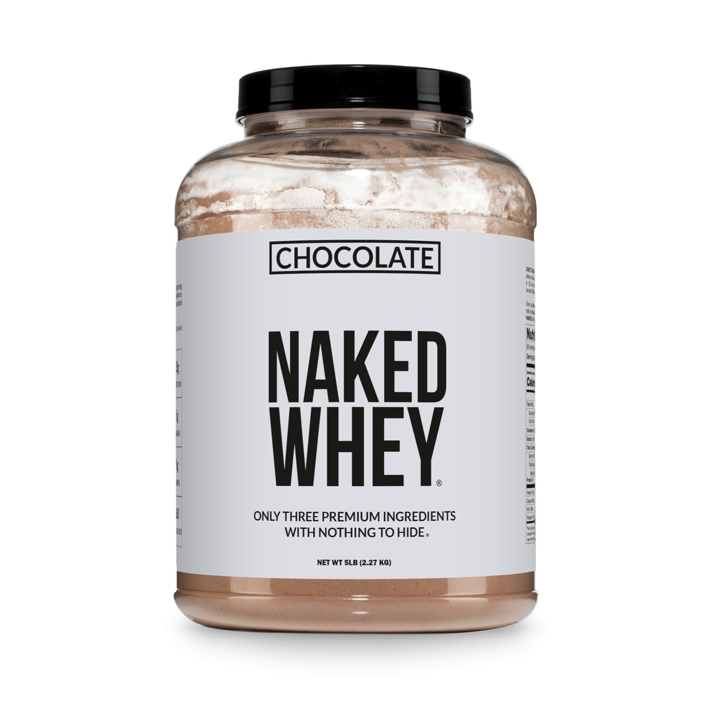 NAKED Whey Protein Supplement Powder, 초콜릿, GMO Free, Soy Free, Gluten Free Aid Muscle Growth and Recovery 60 서빙, 5 Ib