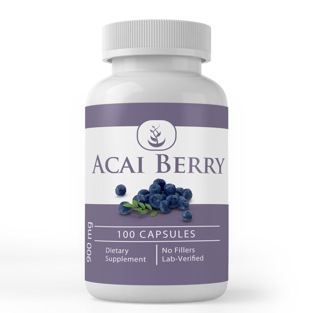 PURE ORIGINAL INGREDIENTS Acai Berry (100 캡슐) 마그네슘 또는 쌀 필러 없음, 항상 순수, 실험실 검증