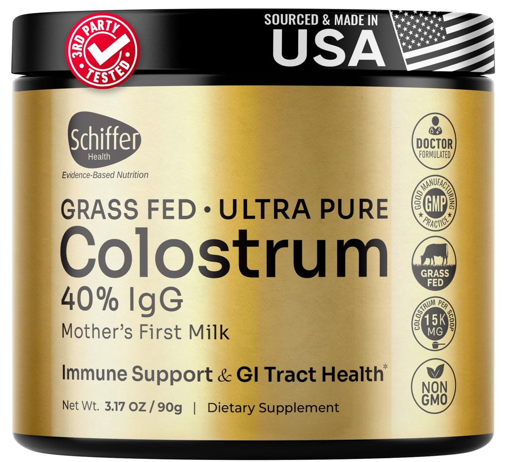 우수한 Colostrum 보충교재 Gut 건강을 위한 가장 높은 IgG, Immune 지원 & 회복 Superfood, 반대로 나이 - 순수한 잔디 먹은 Bovine Colostrum 분말 - 어머니의 첫번째 우유, 60의 서빙, Unflavored