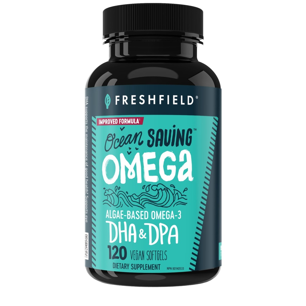 오메가, 조류 오메가 3, DHA 보충, 4 월 공급, 지속적으로 캡슐 당 DHA의 가장 높은 수준 (440 mg), W / DPA