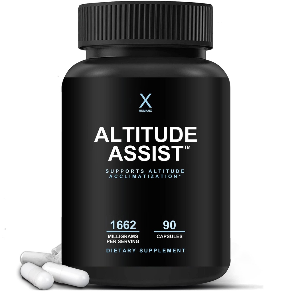 고도 Assist - 고도 진취 방지 - 산악 스포츠 (스키, 스노우 보드, 등반) - 비 GMO, Vegan, Keto - 가속을위한 공식, 고도 진취 보충 - HumanX