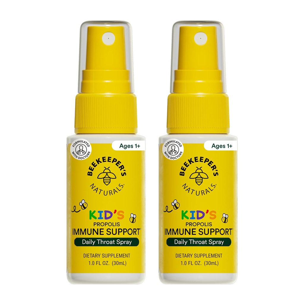 Beekeeper의 Naturals Kids Propolis Throat Spray 95 % 꿀벌 프로 폴리스 추출물 - 천연 면역 지원 및 Sore Throat Relief, 산화 방지제 및 글루텐 - 무료, 1.06 온스 (팩 2)