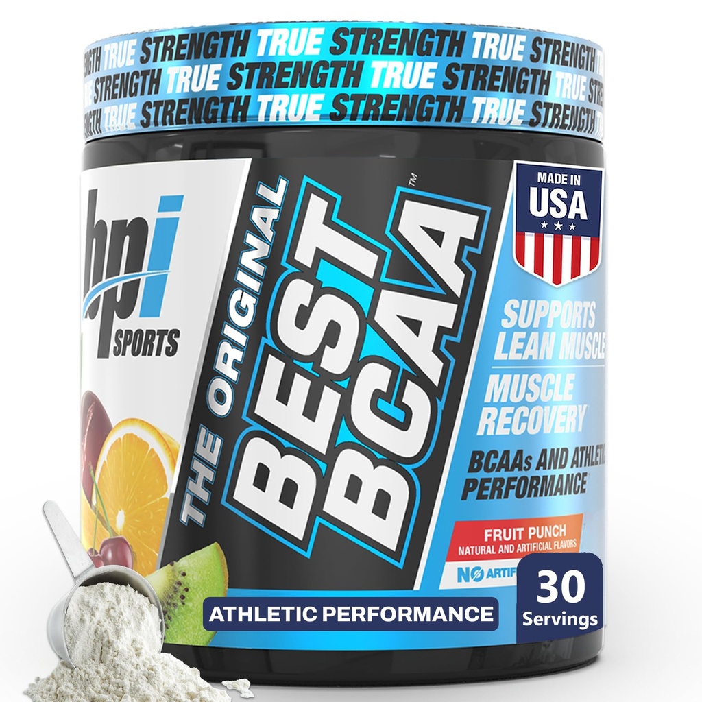 BPI 스포츠 최고의 BCAA 분말 - 근육 회복 지원 - 분기된 사슬 아미노산 | 단백질과 근육의 빌딩 블록 - 포스트 운동 회복 - 히드라 - 과일 펀치, 30 서빙