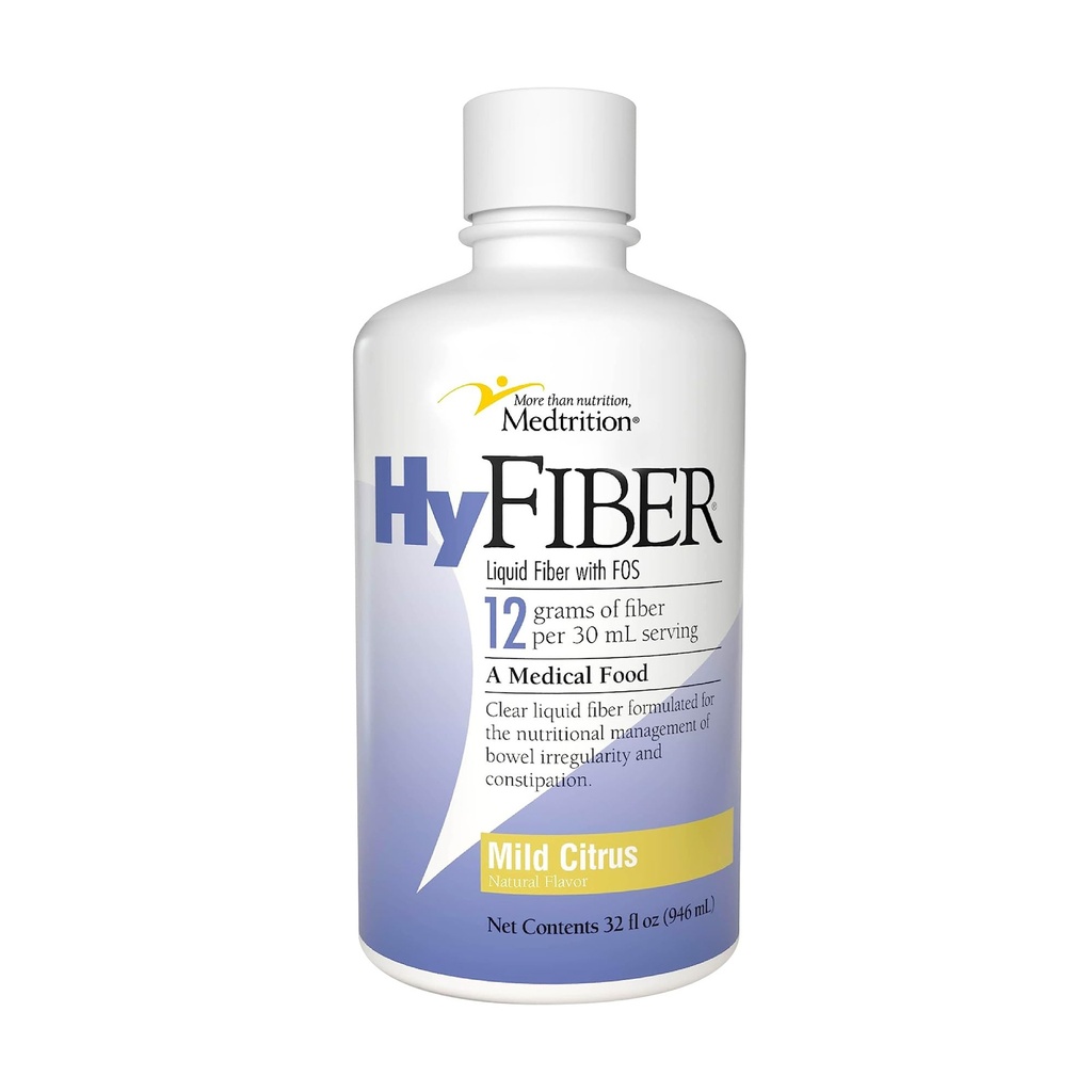 Medtrition HyFiber 일정한과 연약한 발판, 12 그램 수용성 섬유, 32 fl oz 1 병을 위한 매일 액체 섬유