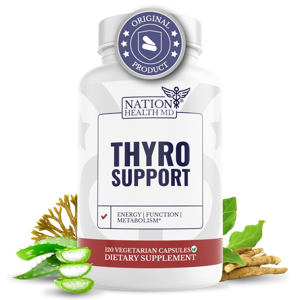 Thyro 지원 - 셀렌, Bladderwrack 및 아연과 Thyroid 보충 - 여성 및 남성을위한 Thyroid 건강 - Vegan, 비 GMO, 글루텐 무료 - 120 캡슐