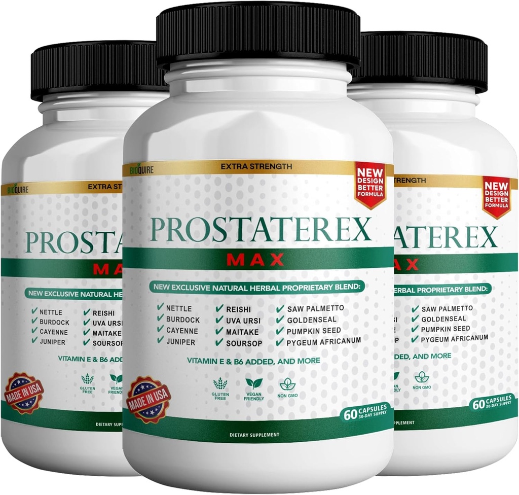 ProstateRex 최대 여분 힘 전립선 건강 지원 보충교재, 톱 팔로토, Vegan, 비 GMO, 글루텐 자유로운 - 180 캡슐 (3)