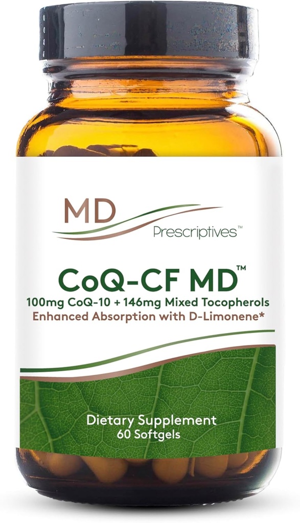 MD Prescriptives CoQ-CF MD - 비타민 E를 가진 Coenzyme Q10 규정식 보충교재 - CoQ10 100mg 최선 흡수 공식 - 1개의 캡슐 매일 - 60 Softgels
