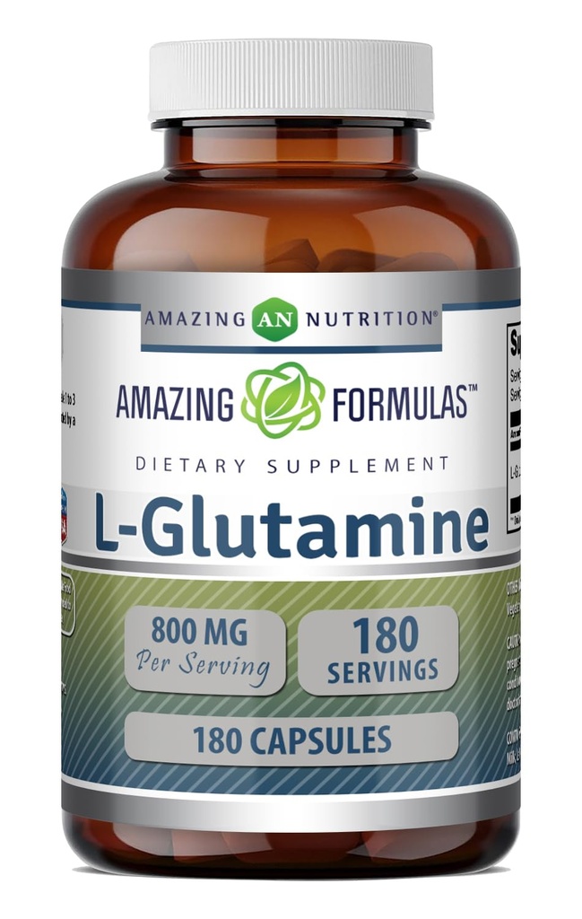 놀라운 수식 L 글루타민 아미노산 보충 | 800 Mg Per 서빙 | 180 캡슐 | Non-GMO | 글루텐 프리 | 미국