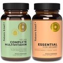 Future Kind Multivitamin Bundle - Vegan Complete Multivitamin 및 Vegan Essential Multivitamin - Vegan Vitamin B12, Omega 3 및 비타민 D3 - 멀티비타민, 남성 및 여성을위한 1 비타민 42