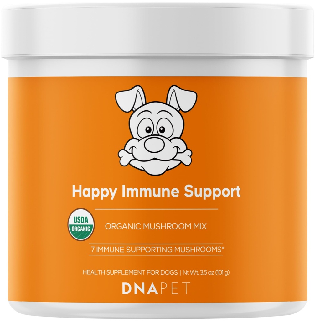 행복한 Immunity USDA는 개, 유기 Cordyceps Shiitake Reishi, Vegan 버섯 혼합 분말 Canine 보충교재, 진보된 버섯 혼합, 비 GMO, 3.5 oz를 위한 유기 버섯 복합체를 증명했습니다