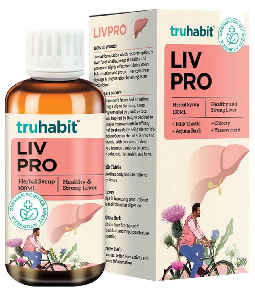Truhabit Livpro Liver & Digestive Wellness Supplement | Herbal Liquid Formula for Metabolism & Everyday Liver Support | 100ml