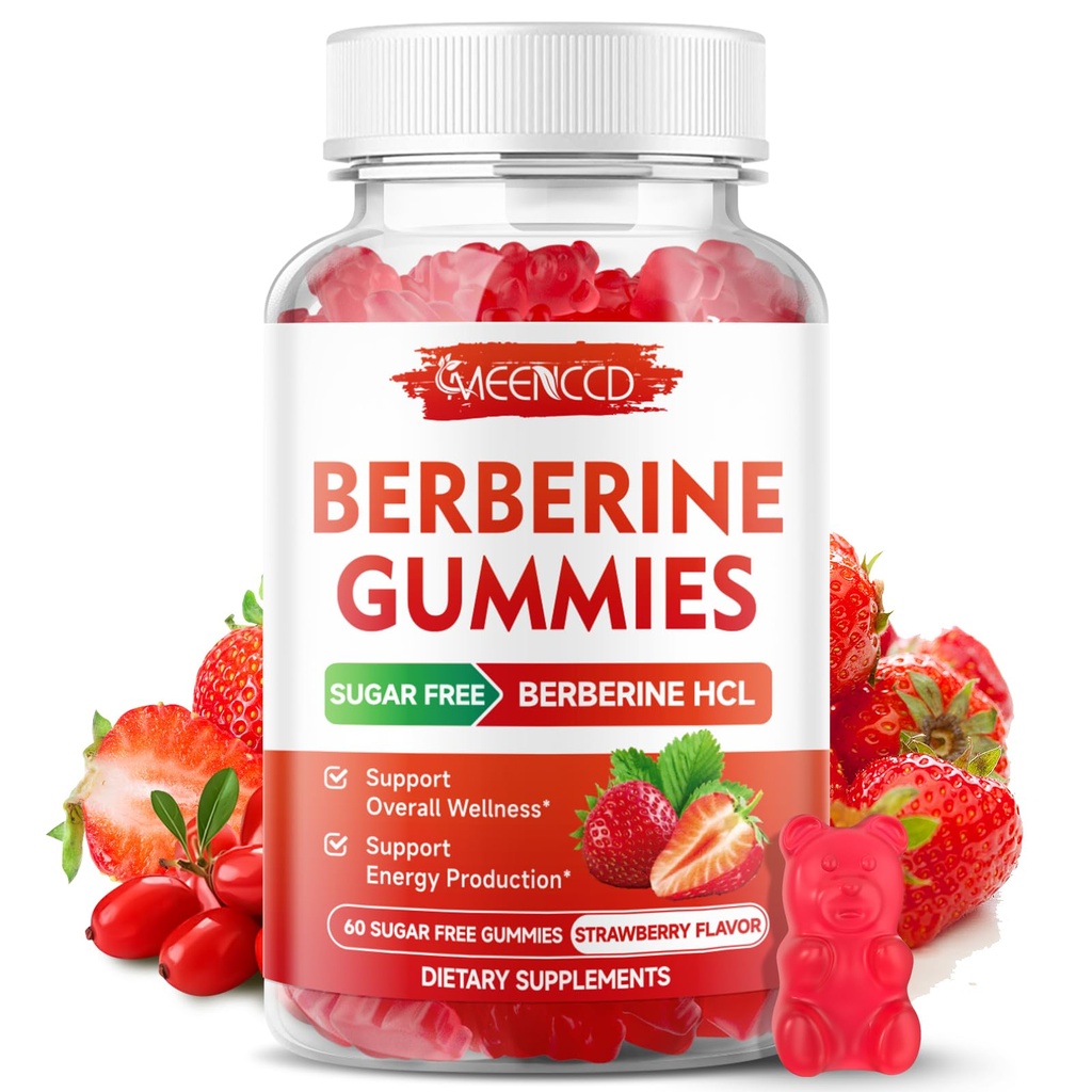 Ceylon Cinnamon 1500mg를 가진 Berberine Gummies Immune 지원을 위한 높은 힘 Berberine HCL 보충교재, 설탕 자유로운, Vegan, 딸기 풍미, 60 조사