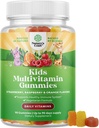 식물 기반 어린이 Multivitamin Gummies - 비타민 A, C, D3, E, B6 및 B12, 아연 및 Iodine과 함께 아이 면역 지원을 위한 Multivitamin - 강한 건강을 위한 아이들의 비타민 Chewable 공식 - 90 조사