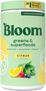 Bloom Nutrition Superfood Greens Powder, Probiotics 및 Prebiotics, Gut Health, 여성, Chlorella, Beet Root Powder, 60 SVG, Citrus와 녹색 주스 혼합을위한 부유 한 효소