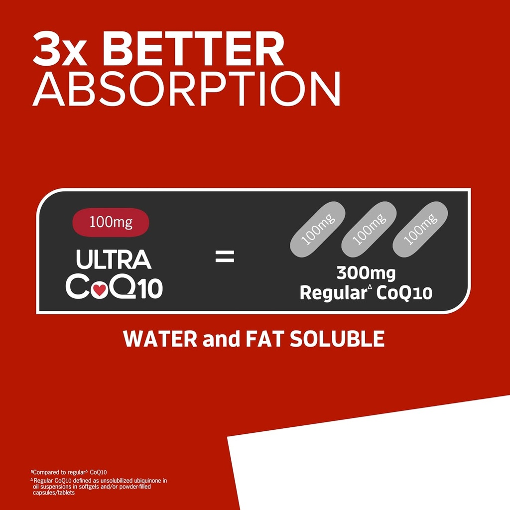 Qunol CoQ10 100mg Softgels Ultra 3X 더 나은 흡수 Coenzyme Q10 보충 교재 - 관과 심장 건강 & 에너지 생산을 위한 산화 보충교재 - 2 달 공급 - 60의 조사 (2의 포장)