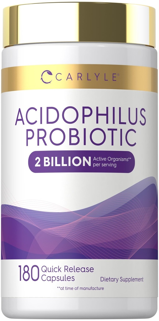 여성용 Carlyle Acidophilus Probiotic & Men's Digestive Health | 2 억 CFU | 180 빠른 릴리스 캡슐 | 비 GMO 및 글루텐 무료