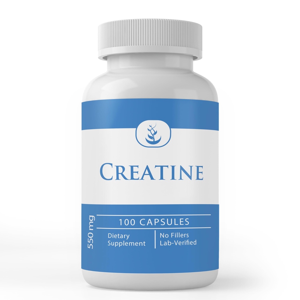 PURE ORIGINAL INGREDIENTS Creatine, (100 캡슐) 항상 순수, 첨가제 또는 필러 없음, 실험실 검증