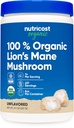 Nutricost 유기 사자 Mane 버섯 분말 (8 oz) - 227 서빙, 공인 USDA 유기 보충