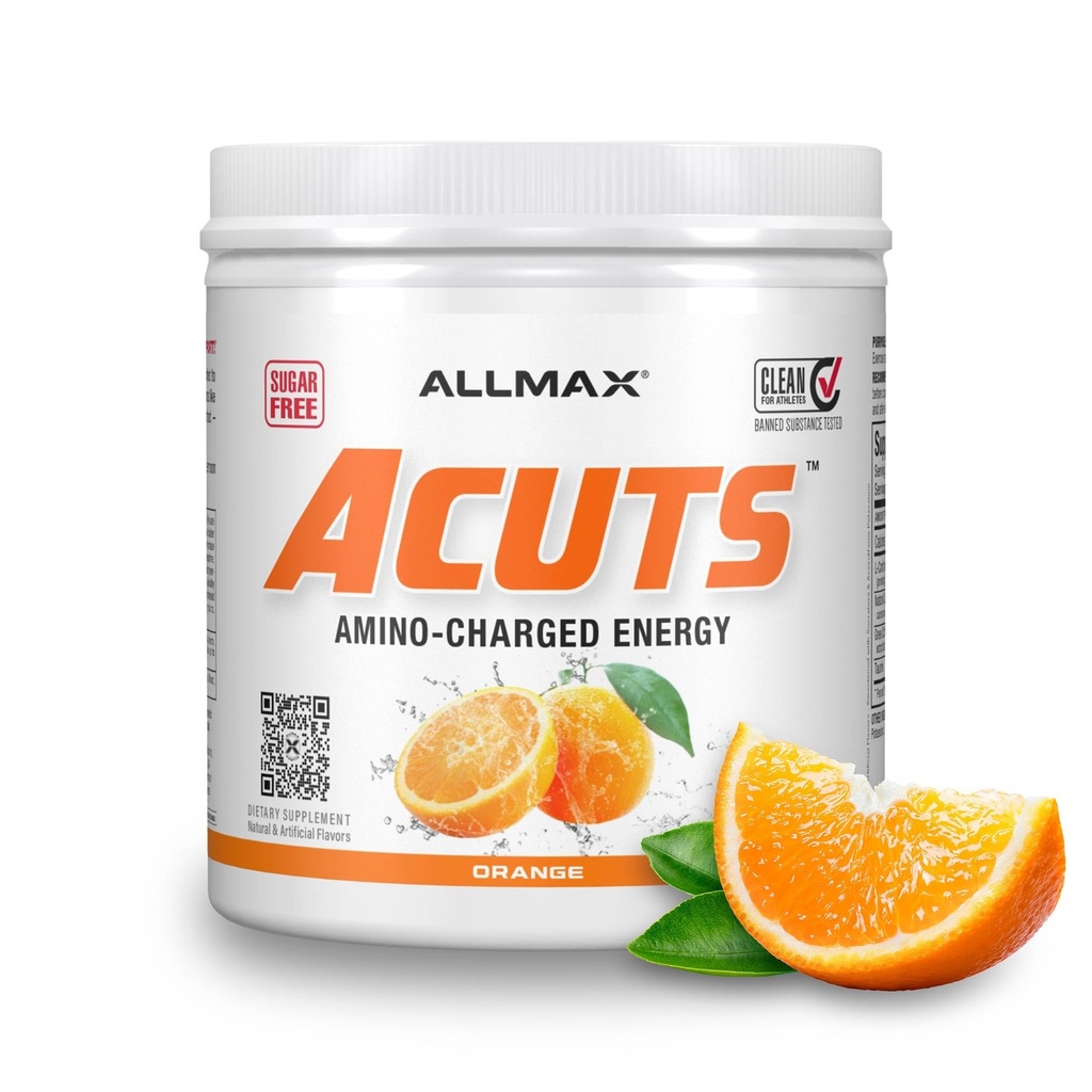 ALLMAX 영양 AMINOCUTS (ACUTS), 타우린, L 카르니틴, 녹색 커피 콩 추출물, 오렌지, 30의 서빙을 가진 Amino-Charged 에너지 음료