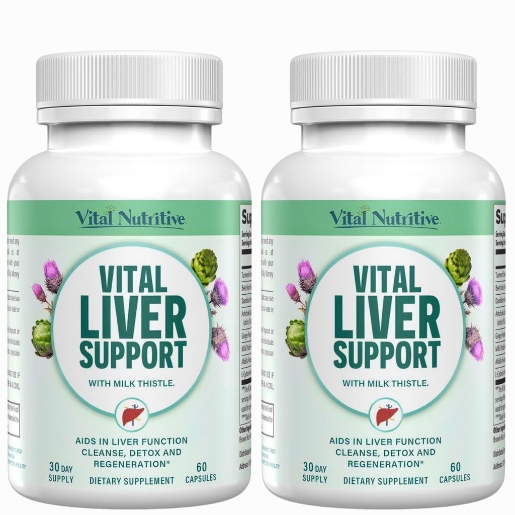 Vital Liver Support - 프리미엄 Liver Cleanse Detox & 수선식 우유 이틀 지원 Liver 건강 및 Detox Cleanse