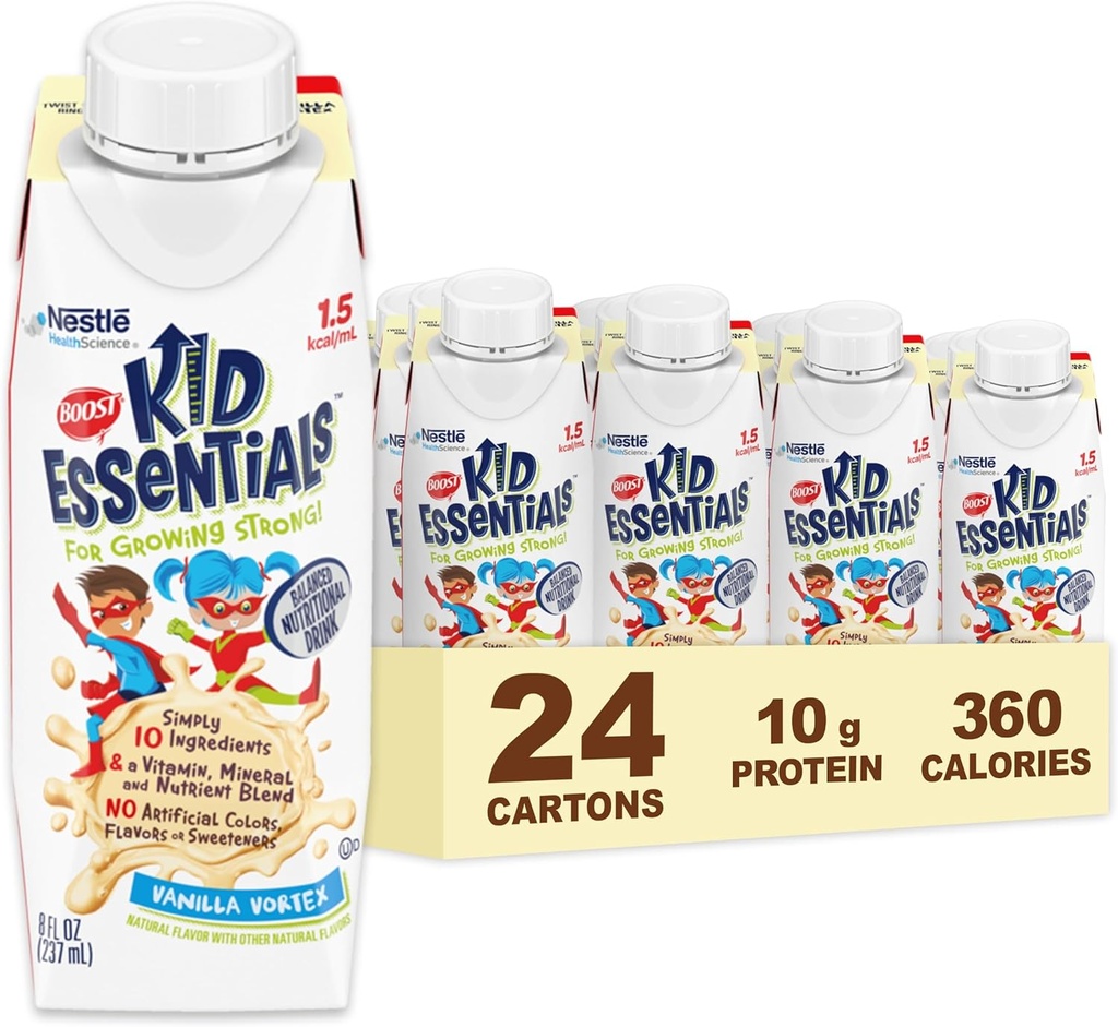 BOOST KID ESSENTIALS 1.5 아이들을위한 균형 영양 음료, 바닐라 Vortex, 24 조사