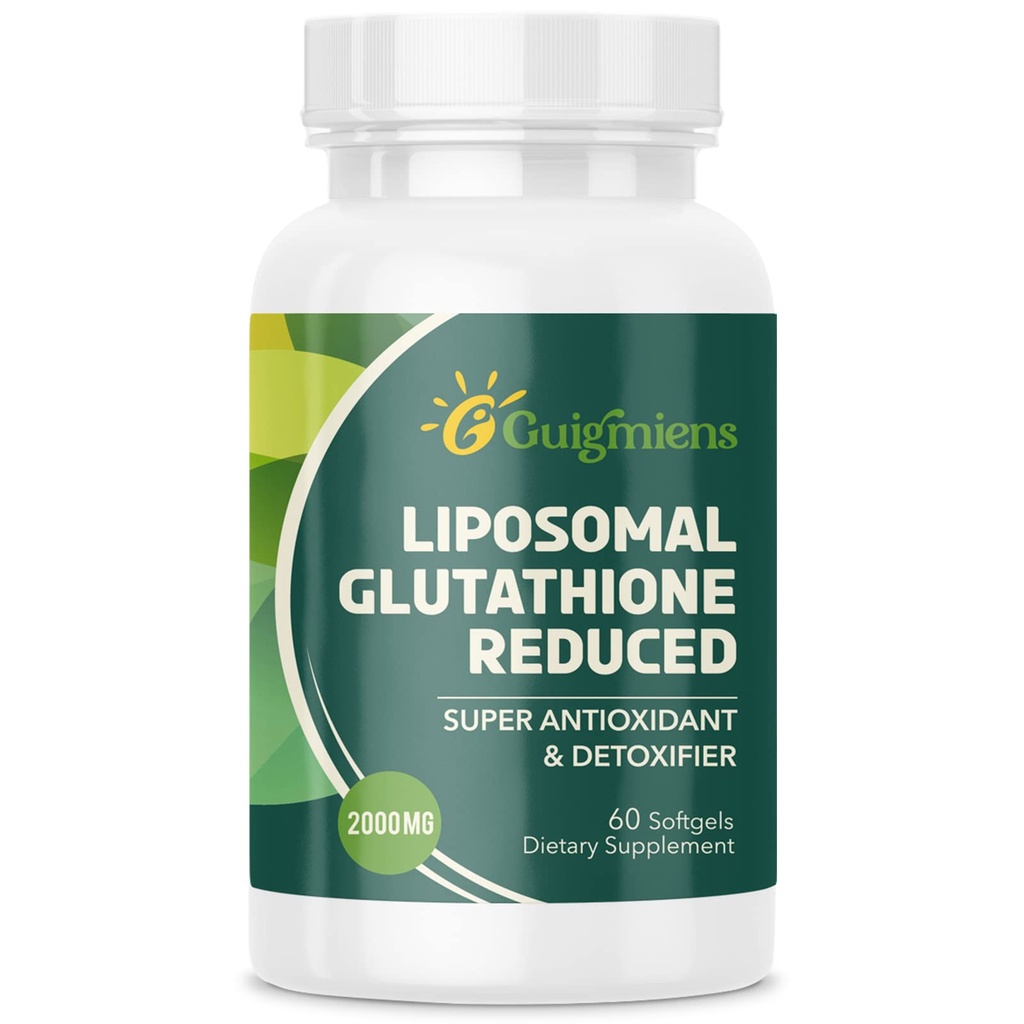 Liposomal 글루타티온 2000 MG의 우량한 흡수, Hyaluronic 산을 가진 글루타티온 보충교재 + 교원질 펩티드 + Resveratrol, 강력한 산화 방지제, 건강 시효, 60 조사