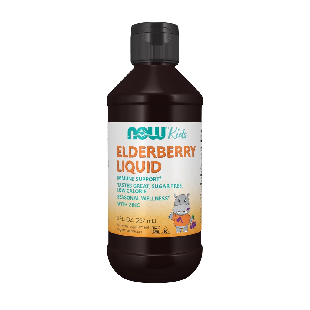 지금 보충 교재, 아연과 Astragalus를 가진 아이를 위한 액체 Elderberry, 면역 지원*, 8 Ounce, 포장은 변화할지도 모릅니다