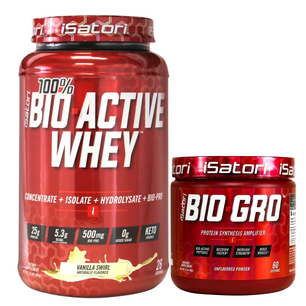 iSatori Bio-GRO Vanilla Ice Cream (60 인분) & Bio-Active Whey Protein Powder Unflavored (30 인분)