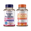 Prebiotics, Digestive Enzymes + Liposomal 비타민 C 캡슐 높은 흡수, 아스코르브산 보충교재 뭉치를 가진 여자 100억 CFUs를 위한 Wholesome Wellness Probiotics