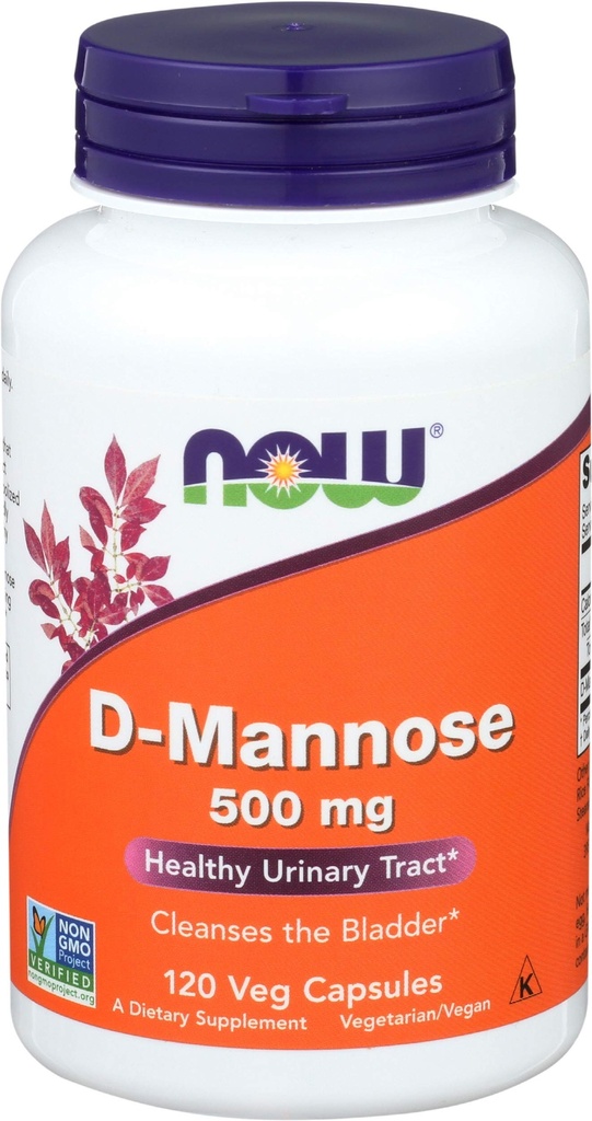 지금 음식 D-Mannose의 120의 모자 500 mg (3의 포장)