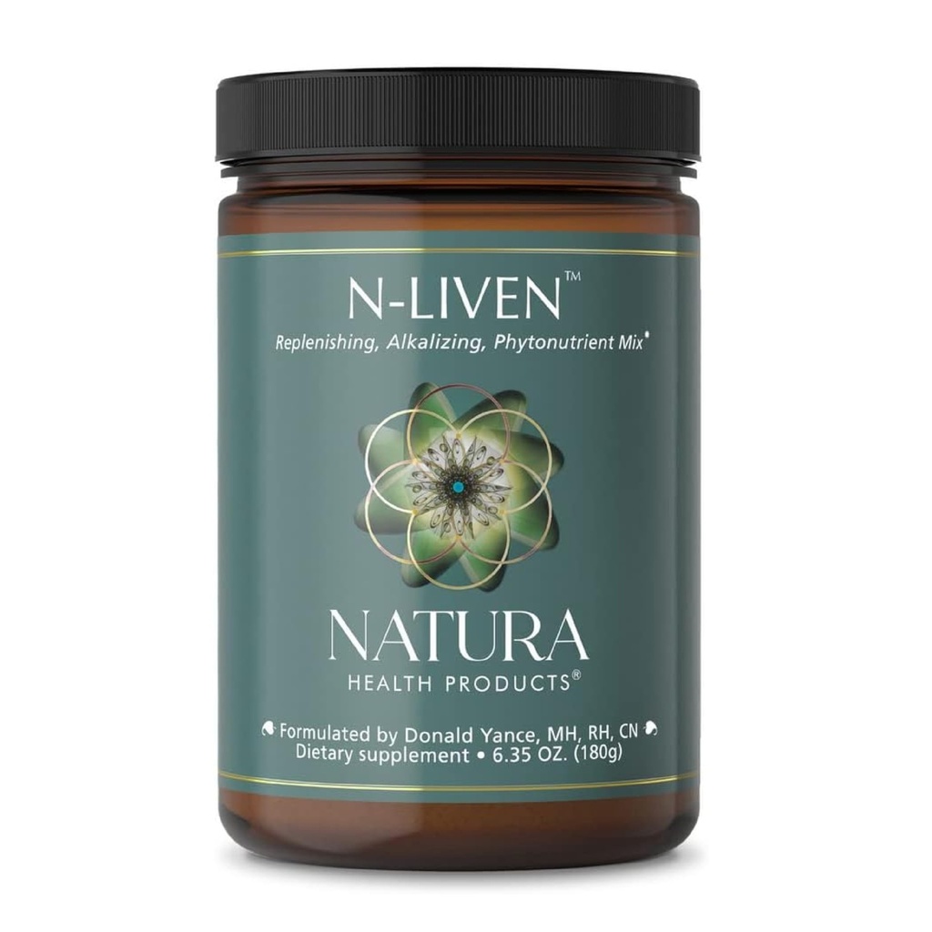 Natura Health Products N-liven Supplement - 유기 Superfood Greens Powder 음료 - Spirulina & Chlorophyll 포함 - Barley Grass, Kale, Spinach, Goji Berry, Raspberry (180 그램)의 프리미어 혼합