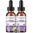 GREENPEOPLE 마그네슘 글리세린 액체 하락 - D3/K2/B6를 가진 잠을 위한 1000mg 5-in-1 높은 흡수 액체 마그네슘 | 빠르 행동, 뼈, 근육 & 잠 | 설탕 자유로운 포도 풍미, 2fl Oz 2 팩