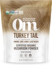 Om 버섯 Superfood 터키 꼬리 유기 버섯 분말 주머니, 7.05 Ounce의 100개의 서빙, Immune 지원, Polysacchrides, beta 포도당, Gut 건강 & Holistic 방위 버섯 보충교재