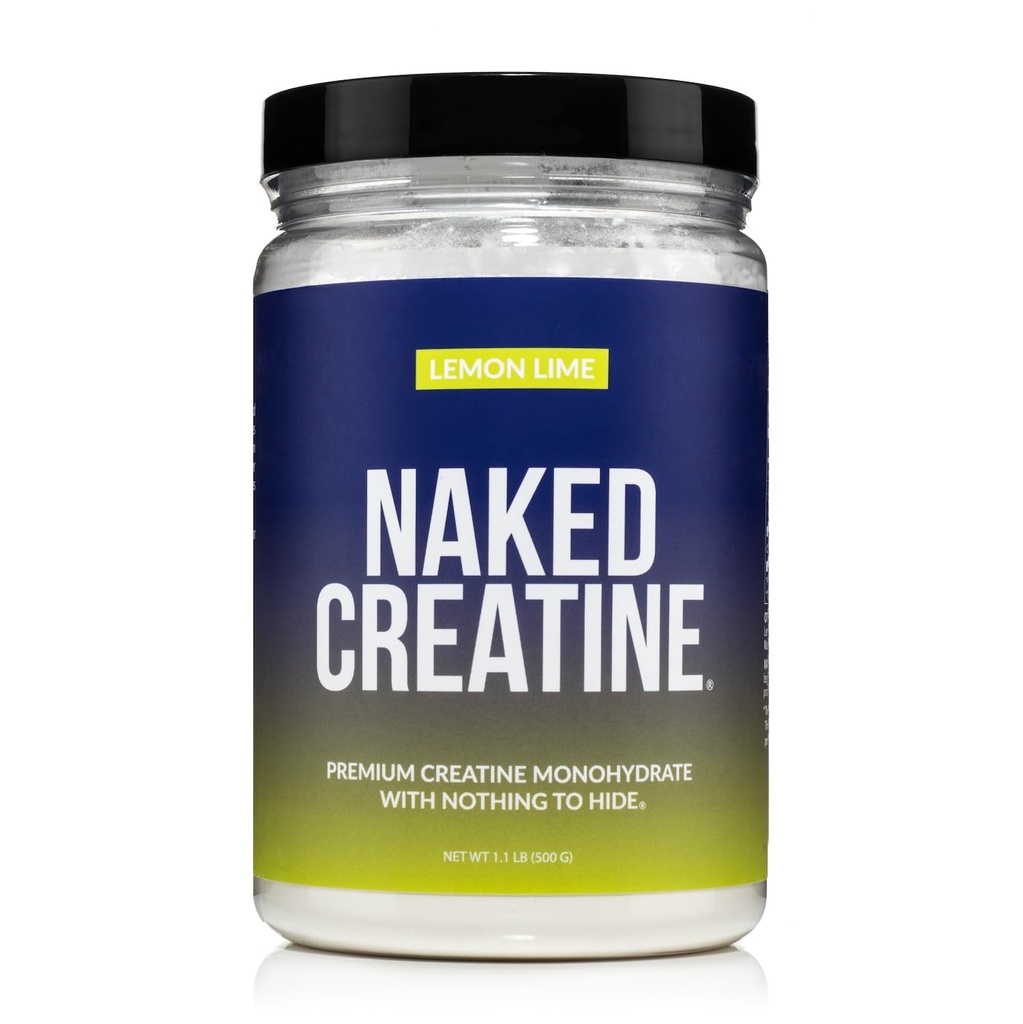 NAKED 순수한 Micronized 레몬 Lime Creatine Monohydrate - 42 서빙 - 500 그램, 1.1Lb 대량, Vegan, Non-GMO, 글루텐 무료, Soy 무료. 보조 강도 이득, 첨가물 없음