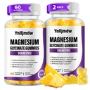 (2 팩) 마그네슘 글리세린 Gummies 500mg의 칼슘 & 비타민을 가진 높은 흡수 마그네슘 보충교재, 지원 뼈, 근육, 밤, 기억 & 계류, Vegan, 비 GMO, 60 조사, 파인애플 풍미
