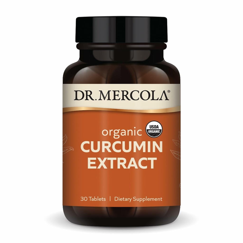 Mercola 유기 Curcumin 추출물, 30 서빙 (30 정제), 규정식 보충교재, 비 GMO, 공인 USDA 유기