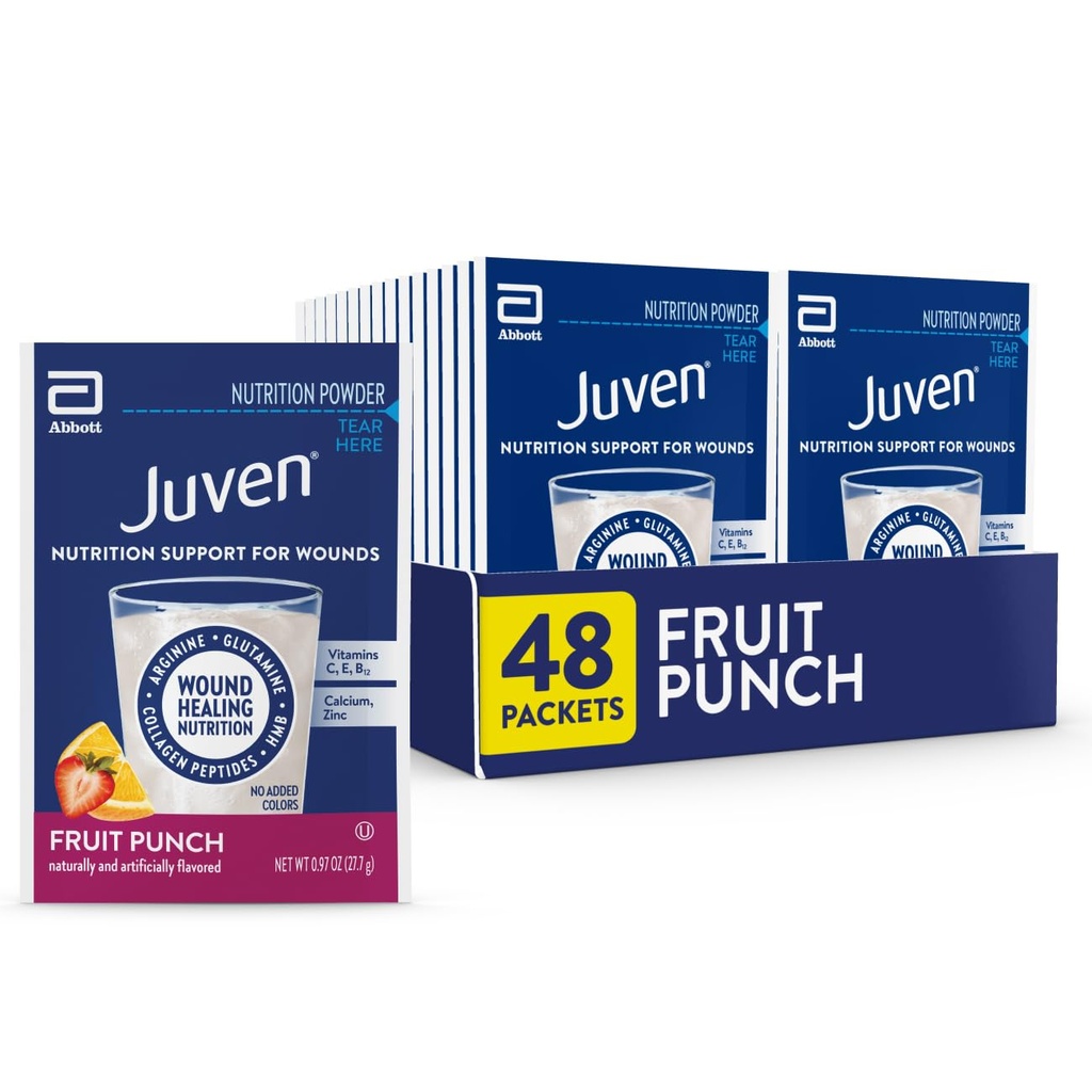 콜라겐 펩타이드, 아미노산, HMB for Wound Healing Support, Fruit Punch, 48 Packets를 포함한 Juven Therapeutic Nutrition 음료 분말
