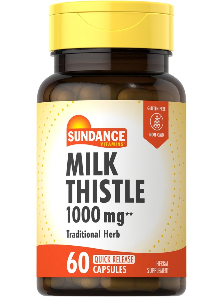 Sundance 우유 이틀 1000mg | 60 빠른 릴리스 캡슐 | 전통 초본 보충 | Non-GMO 및 글루텐 프리 포뮬러