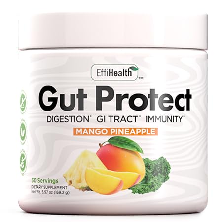 Probiotics & Prebiotics와 그린 슈퍼 푸드 분말 – 슈퍼 그린 파우더, 스무디 & 주스 혼합 분말 - 소화 건강, 면역 건강 및 정기적 인 지원 – 망고, 파인애플