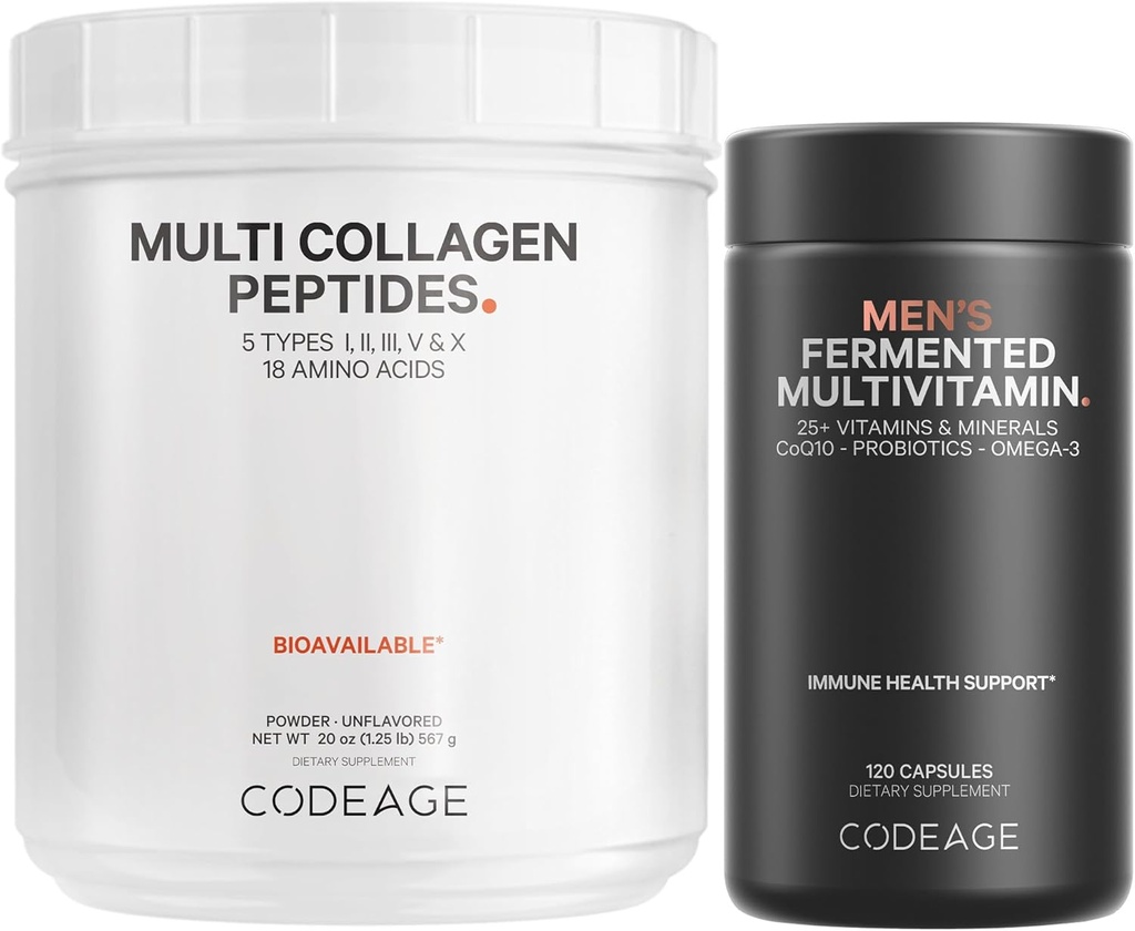 Codeage - 다 교원질 단백질 + 남자의 매일 Multivitamin 뭉치