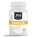 365 전체 식품 시장, 비타민 B2, 100Mg, 100 식물성 캡슐에 의해