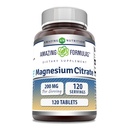 Amazing Formulas Magnesium Citrate | 200 Mg 정제 | 미네랄 보충 | 비 GMO | 글루텐 프리 | 미국 (1 팩, 120 개)